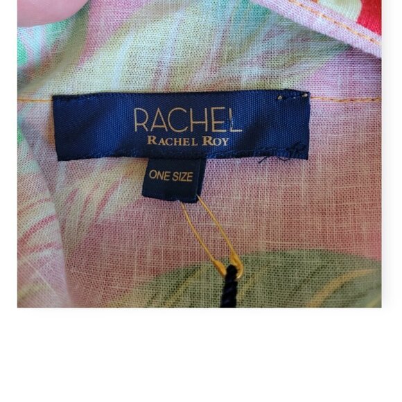 Rachel Roy Linen Rayon Kimono Cover-Up Tropical OS - Picture 9 of 14